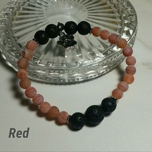Lava Rock and Agate Bracelet